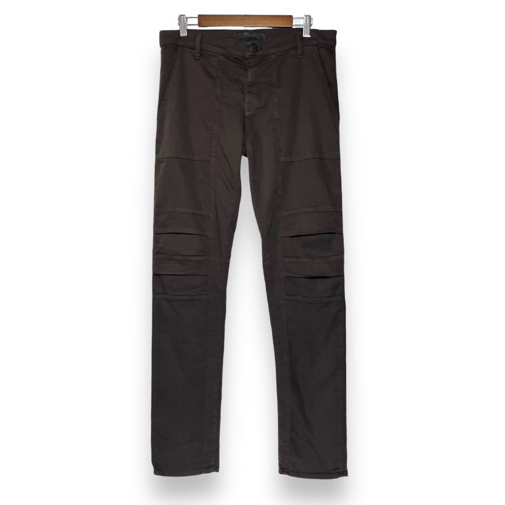J Brand Wasat Moto Jeans Mens 32x33 Straight Leg In Regiment Brown Chino Stretch